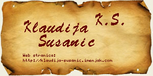 Klaudija Susanić vizit kartica
